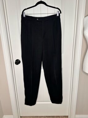 Classic Black Men's Dress Pants Tailored Fit